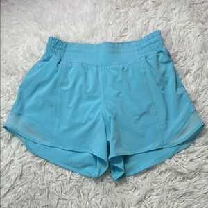 Lululemon Hotty Hot High-Rise Lined Short 4" Blue Chill